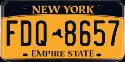 NY license plate FDQ8657