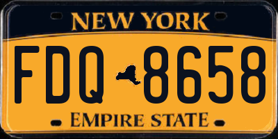 NY license plate FDQ8658
