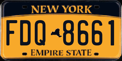 NY license plate FDQ8661