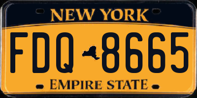 NY license plate FDQ8665