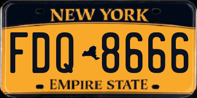 NY license plate FDQ8666