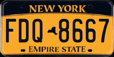 NY license plate FDQ8667