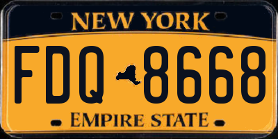 NY license plate FDQ8668