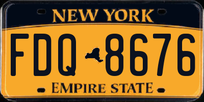 NY license plate FDQ8676