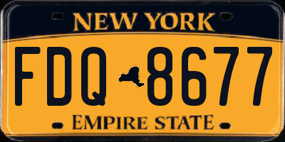 NY license plate FDQ8677