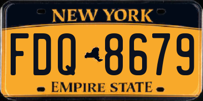 NY license plate FDQ8679