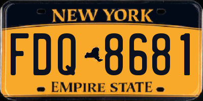 NY license plate FDQ8681