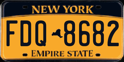 NY license plate FDQ8682