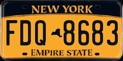 NY license plate FDQ8683