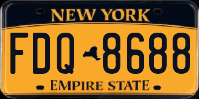 NY license plate FDQ8688