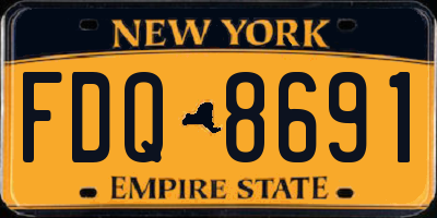 NY license plate FDQ8691