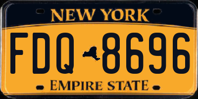 NY license plate FDQ8696