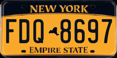 NY license plate FDQ8697