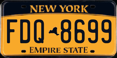 NY license plate FDQ8699