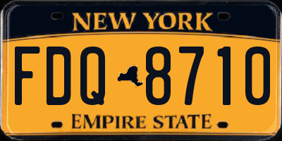 NY license plate FDQ8710