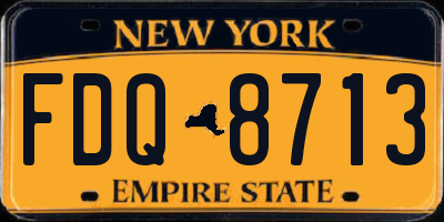 NY license plate FDQ8713