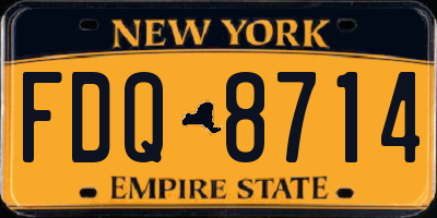 NY license plate FDQ8714