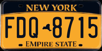 NY license plate FDQ8715