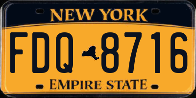 NY license plate FDQ8716