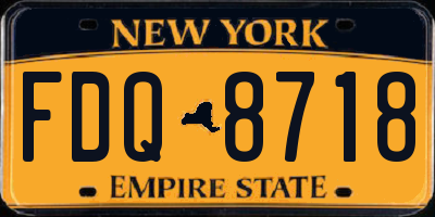NY license plate FDQ8718
