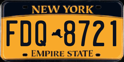 NY license plate FDQ8721