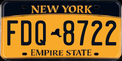 NY license plate FDQ8722