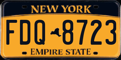 NY license plate FDQ8723