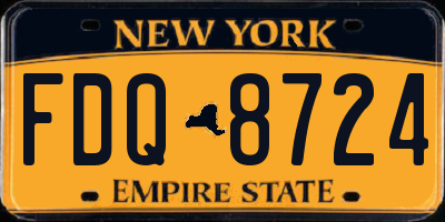 NY license plate FDQ8724