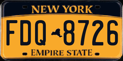 NY license plate FDQ8726