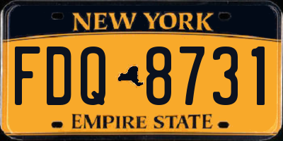 NY license plate FDQ8731