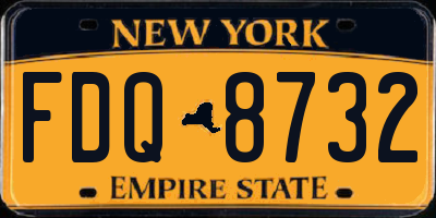 NY license plate FDQ8732