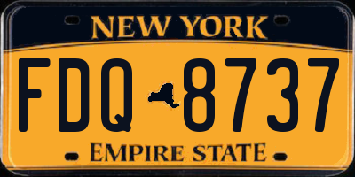 NY license plate FDQ8737