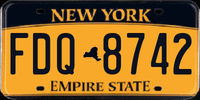 NY license plate FDQ8742