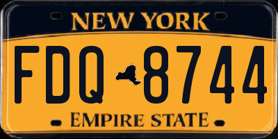 NY license plate FDQ8744