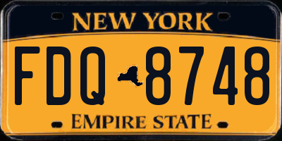 NY license plate FDQ8748