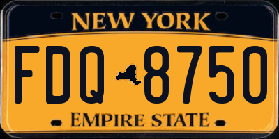 NY license plate FDQ8750