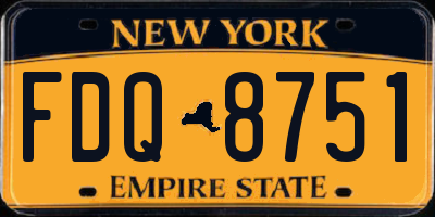 NY license plate FDQ8751