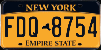 NY license plate FDQ8754