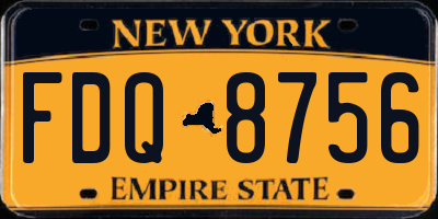 NY license plate FDQ8756