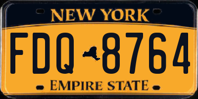 NY license plate FDQ8764