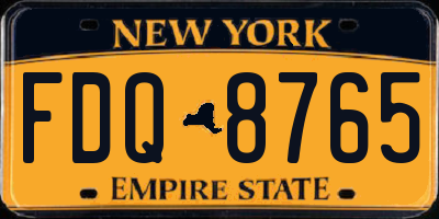 NY license plate FDQ8765