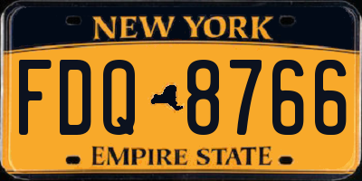 NY license plate FDQ8766