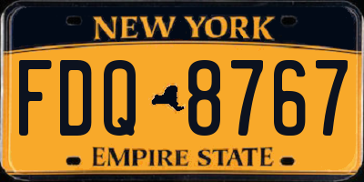 NY license plate FDQ8767