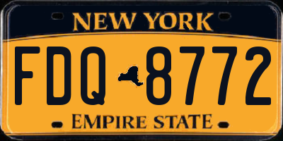 NY license plate FDQ8772