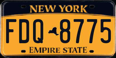 NY license plate FDQ8775