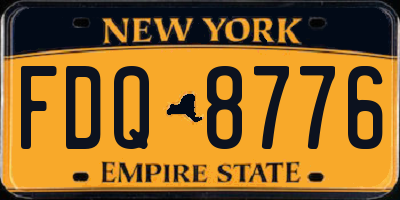 NY license plate FDQ8776