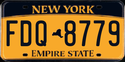 NY license plate FDQ8779