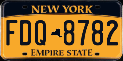 NY license plate FDQ8782
