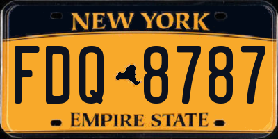 NY license plate FDQ8787