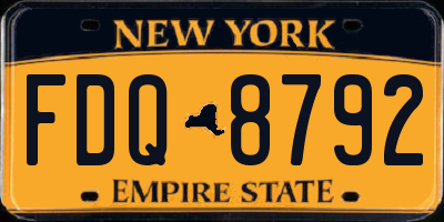 NY license plate FDQ8792